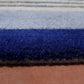 Carpet Hand Tufted 100% Woollen Off White Navy Grey Stripes Nautical - 4ft X 6ft