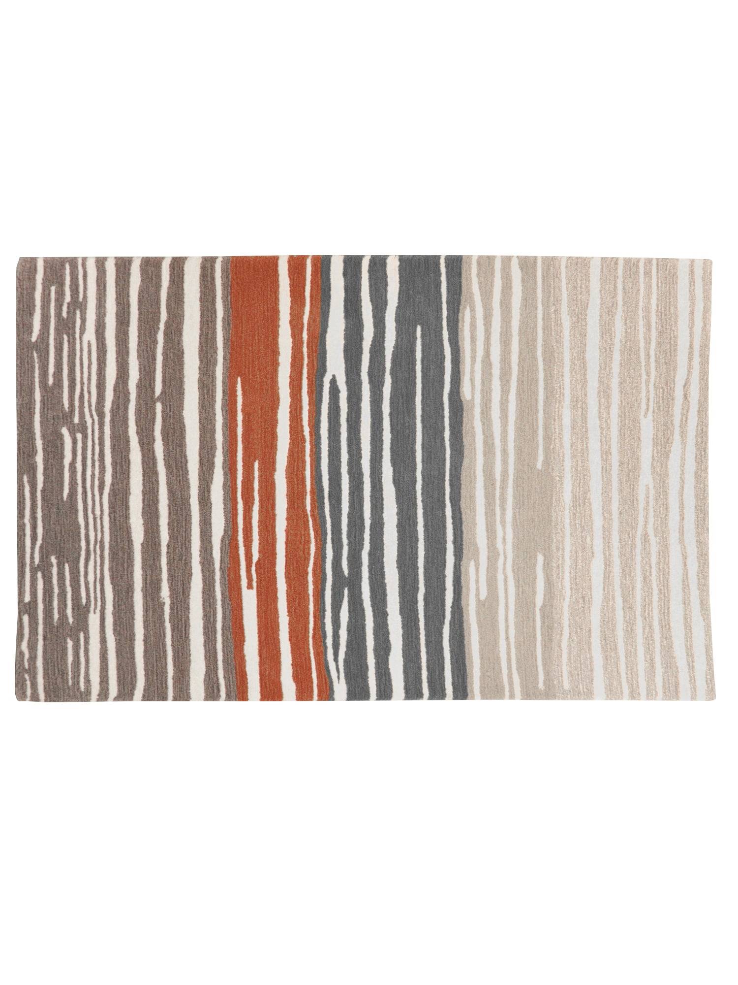 Carpet Hand Tufted 100% Woollen Stripes Multi - 4 X 6 Feet