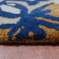 Carpet Hand Tufted 100% Woollen Beige Gold Blue Abstract - 4ft X 6ft