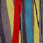 Carpet Hand Tufted 100% Woollen Grey Blue Green Striped - 4ft X 6ft