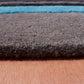 Carpet Hand Tufted 100% Woollen Grey Blue Green Striped - 4ft X 6ft