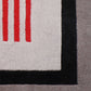 Carpet Hand Tufted 100% Woollen Grey Blue Pink Border Stripes - 4ft X 6ft
