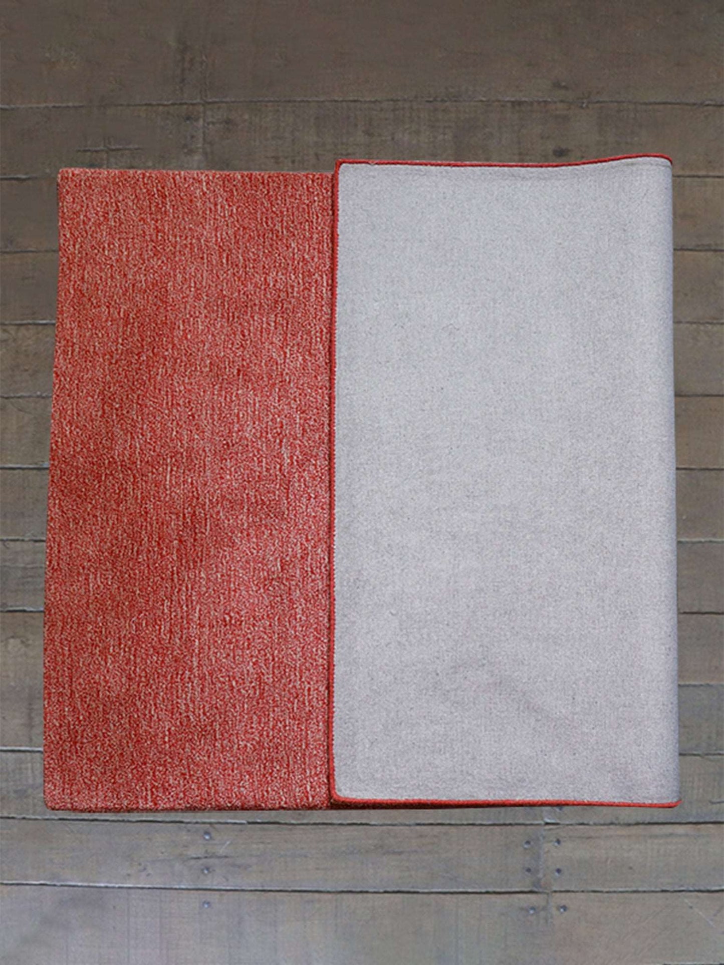 Carpet Hand Tufted 100% Woollen Red Grey Ombre - 4ft X 6ft
