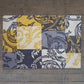Carpet Hand Tufted 100% Woollen Yellow Grey Patchwork Scroll - 4ft X 6ft