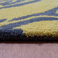 Carpet Hand Tufted 100% Woollen Yellow Grey Patchwork Scroll - 4ft X 6ft