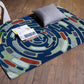 Carpet Hand Tufted 100% Woollen Greens And Rust And Teal Geometric Concentric - 4ft X 6ft