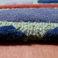 Carpet Hand Tufted 100% Woollen Greens And Rust And Teal Geometric Concentric - 4ft X 6ft