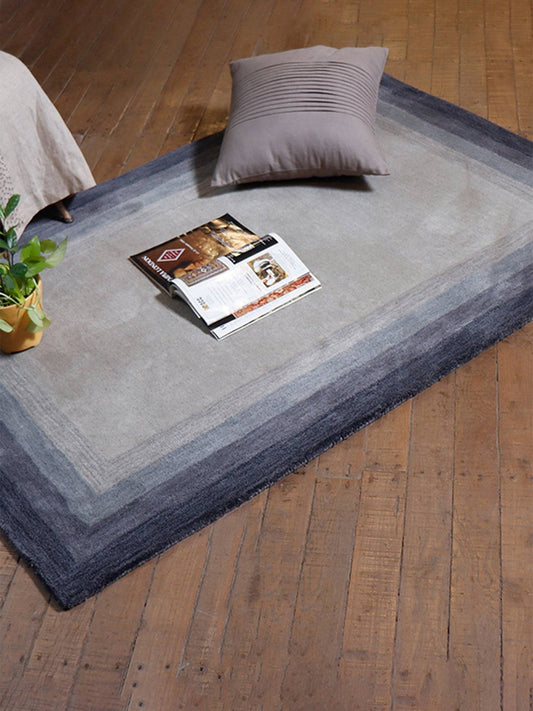Carpet Hand Tufted 100% Woollen Grey Ombre - 4ft X 6ft