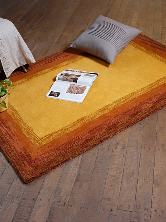 Carpet Hand Tufted 100% Woollen Rust And Brown Ombre - 4ft X 6ft