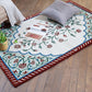 Carpet Hand Tufted 100% Woollen Mushroom, Rust And Aqua - 4ft X 6ft