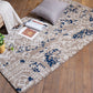 Carpet Hand Tufted 100% Woollen Mushroom, Rust And Aqua - 4ft X 6ft
