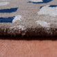 Carpet Hand Tufted 100% Woollen Mushroom, Rust And Aqua - 4ft X 6ft