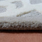 Carpet Hand Tufted 100% Woollen Mushroom And Offwhite Trellis  - 4ft X 6ft