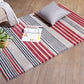 Carpet Hand Tufted 100% Woollen Mushroom, Wine And Grey Stripes - 4ft X 6ft