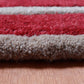 Carpet Hand Tufted 100% Woollen Mushroom, Wine And Grey Stripes - 4ft X 6ft