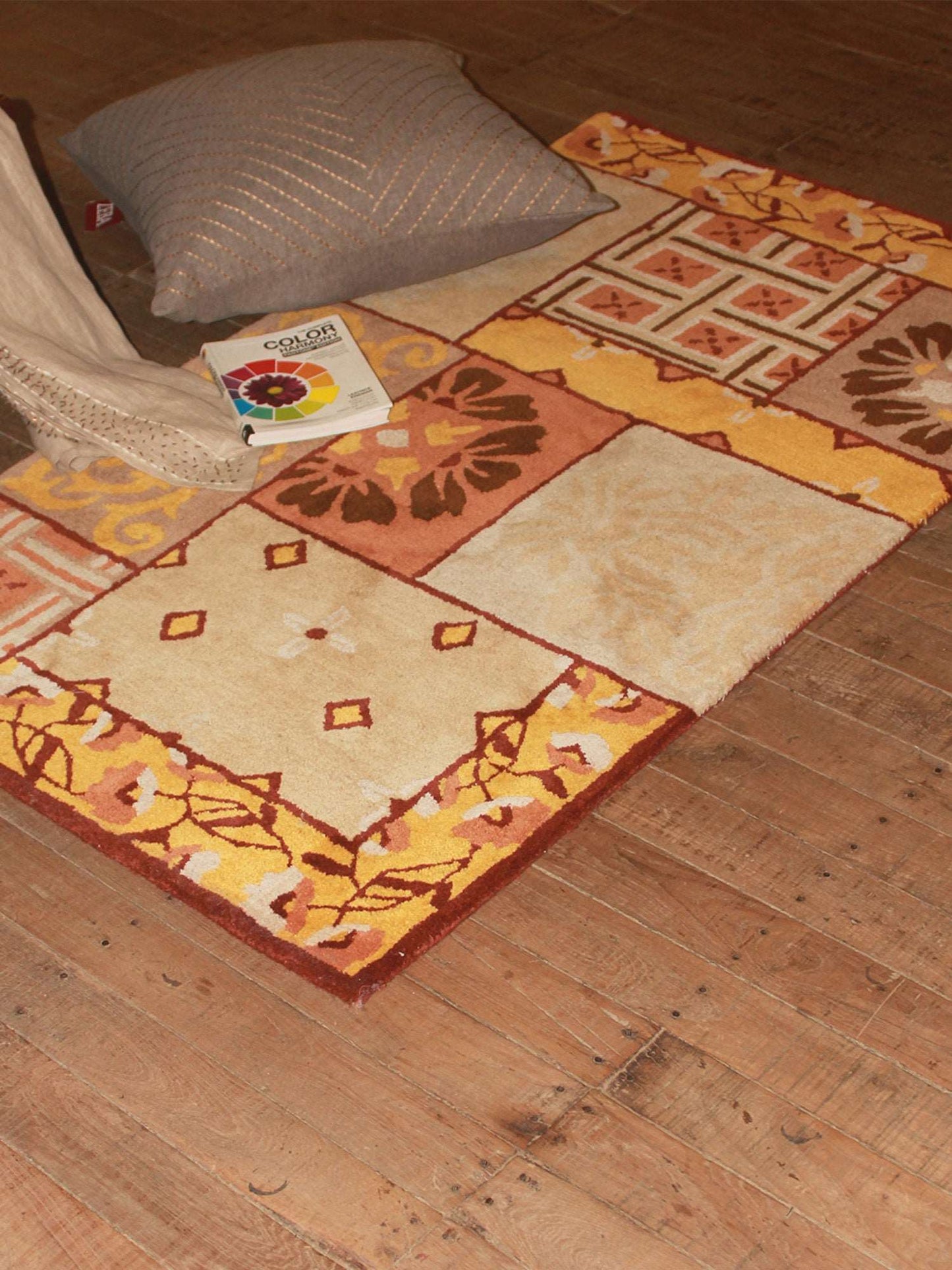 Carpet Hand Tufted 100% Woollen Patchwork Multicolour - 3ft X 5ft