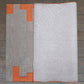 Carpet Hand Tufted 100% Woollen Off White Red Grey Block - 4ft X 6ft