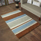 Hand Tufted 100% Wool | Villa Stripes Non Slip Vintage Rug Premium Exclusive Carpet for Living Room, Bedroom, Office - (Beige/Blue, 4x6 Ft)