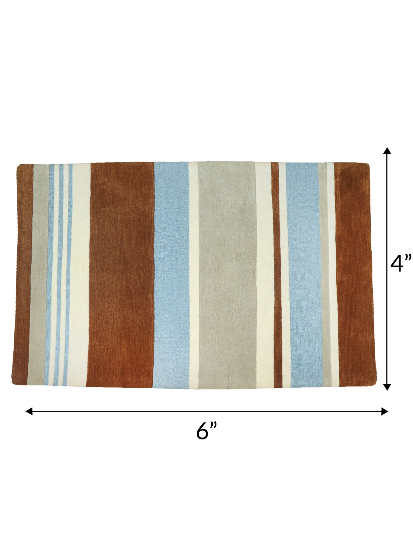 Hand Tufted 100% Wool | Villa Stripes Non Slip Vintage Rug Premium Exclusive Carpet for Living Room, Bedroom, Office - (Beige/Blue, 4x6 Ft)