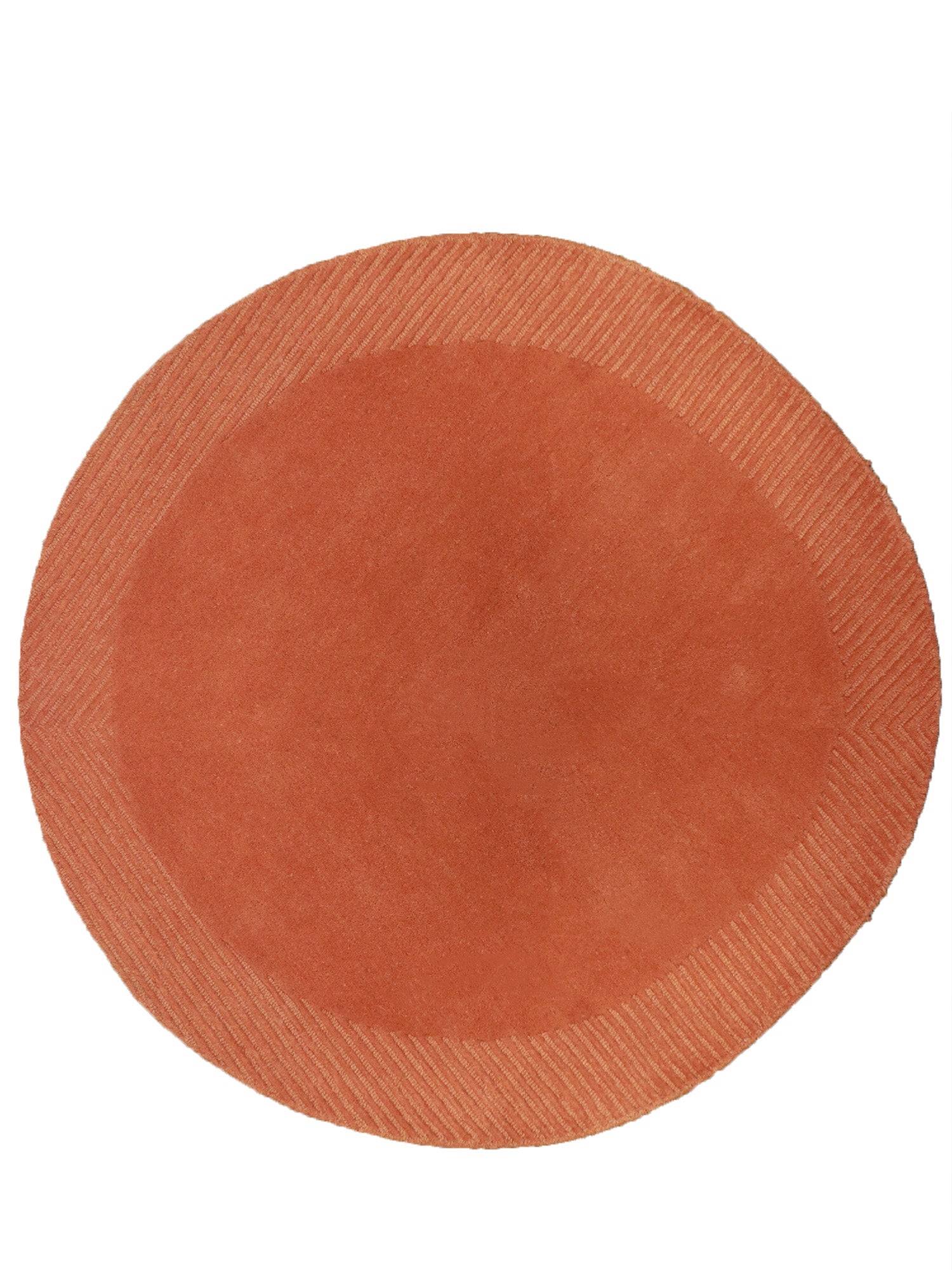 Carpet Hand Tufted 100% Woollen Solid Orange - 5 X 5 Feet