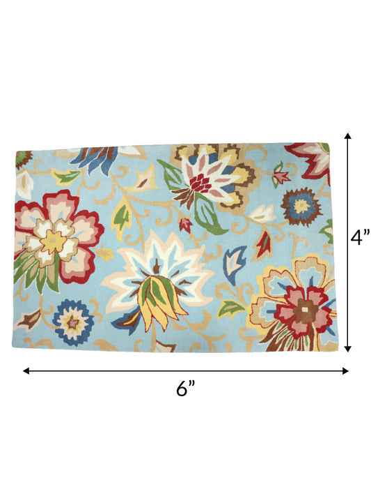 Hand Tufted 100% Wool | Decorative Floral Non Slip Vintage Rug Premium Exclusive Carpet for Living Room, Bedroom, Office - (Multicolor, 4x6 Ft)