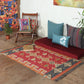 Dhurrie Handwoven Wollen for Floor, Living Room & Bedroom | Red - 3x5 feet