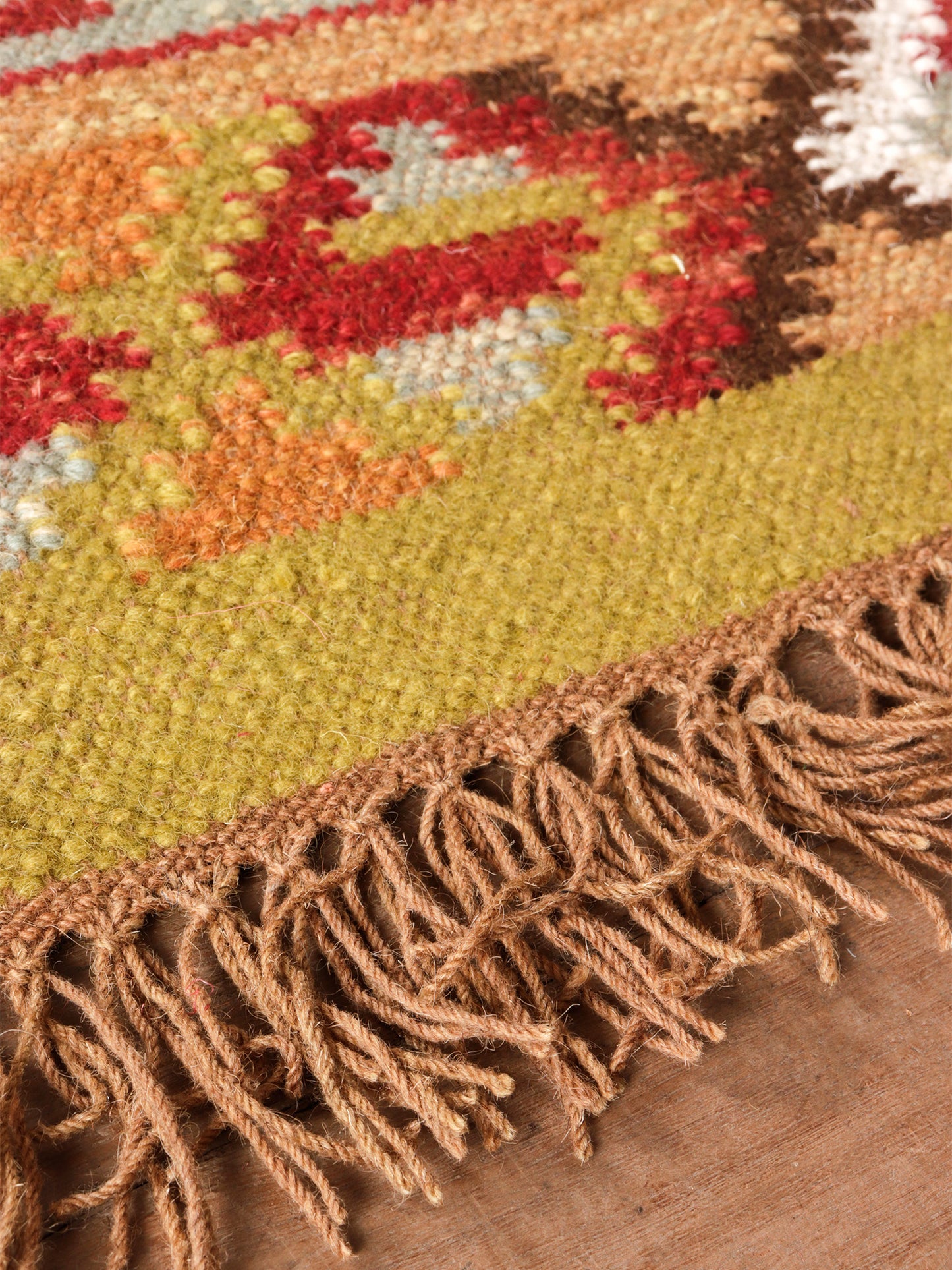 Dhurrie Abstract Kilim Handwoven Woolen for Floor, Living Room & Bedroom | Multi - 3x5 feet