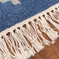 Dhurrie Abstract Kilim Handwoven Woolen for Floor, Living Room & Bedroom | Yellow/Blue - 3x5 feet