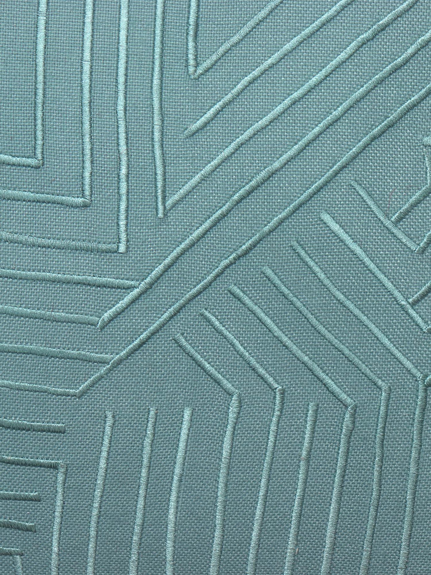 ZEBA World Square Cushion Cover for Sofa, Bed | Zigzag Embriodery - PolyBlend | Teal - 16x16in(40x40cm) (Pack of 1)