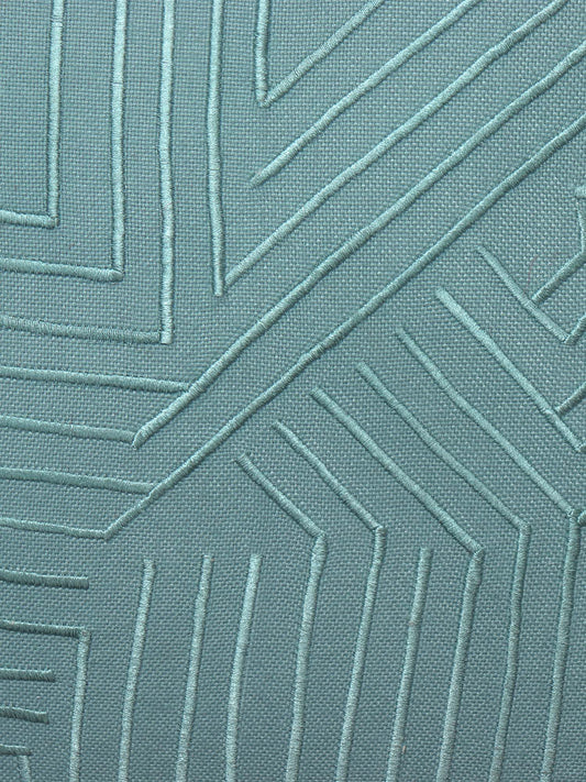 ZEBA World Square Cushion Cover for Sofa, Bed | Zigzag Embriodery - PolyBlend | Teal - 16x16in(40x40cm) (Pack of 1)