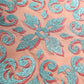 Central Motif in Two Tone Embrodiery  Cushion Cover - Coral