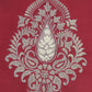 Motif Embroidered Cushion Cover with Patch and Applique - Red
