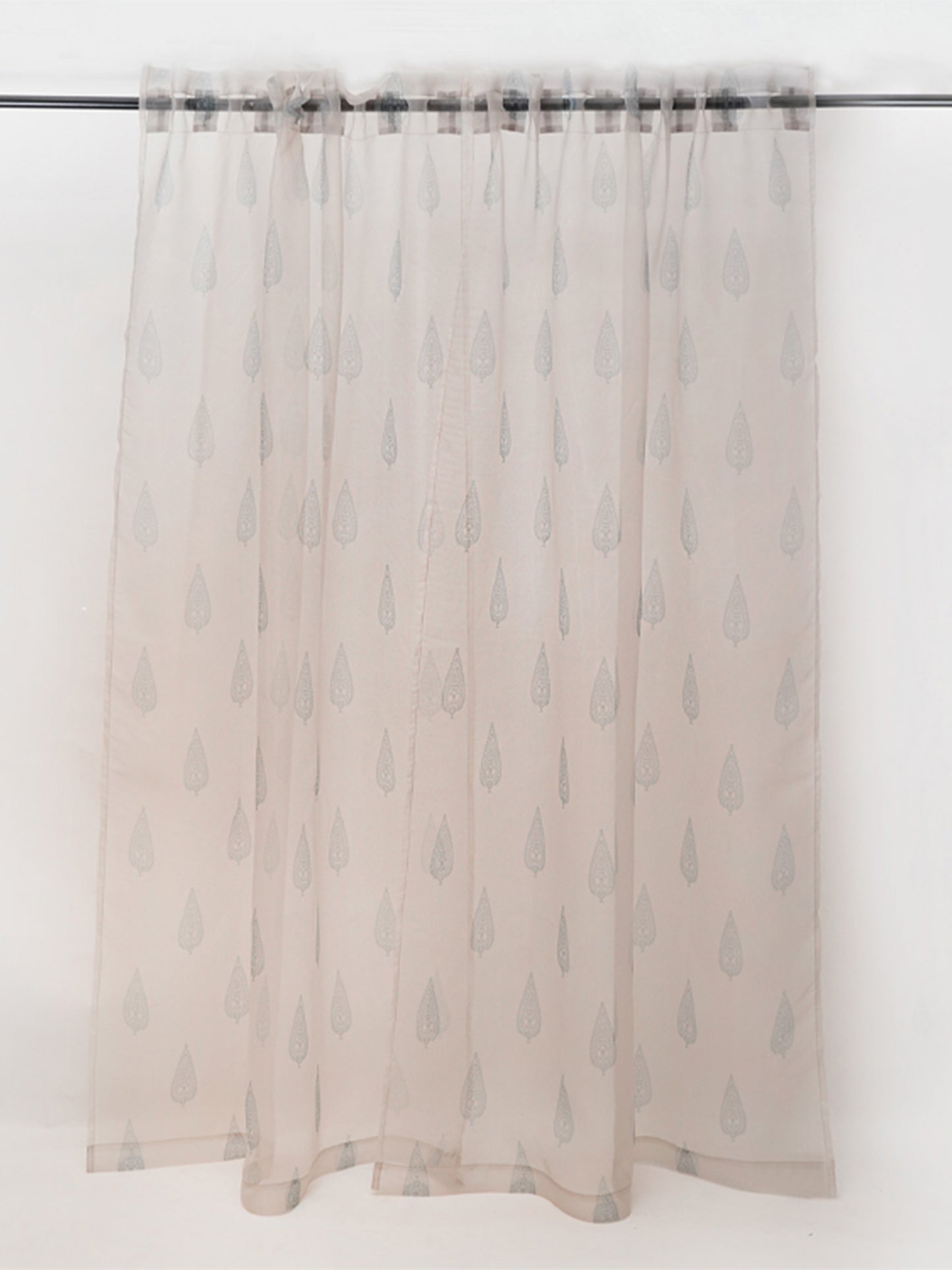 Door Transparent Sheer Curtain Polyester Antique Multi Color - 50" X 90"