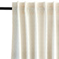 closeup of hidden loop on blackout door curtains with floral print with mustard border at bottom, 7feet, 50x84 inch