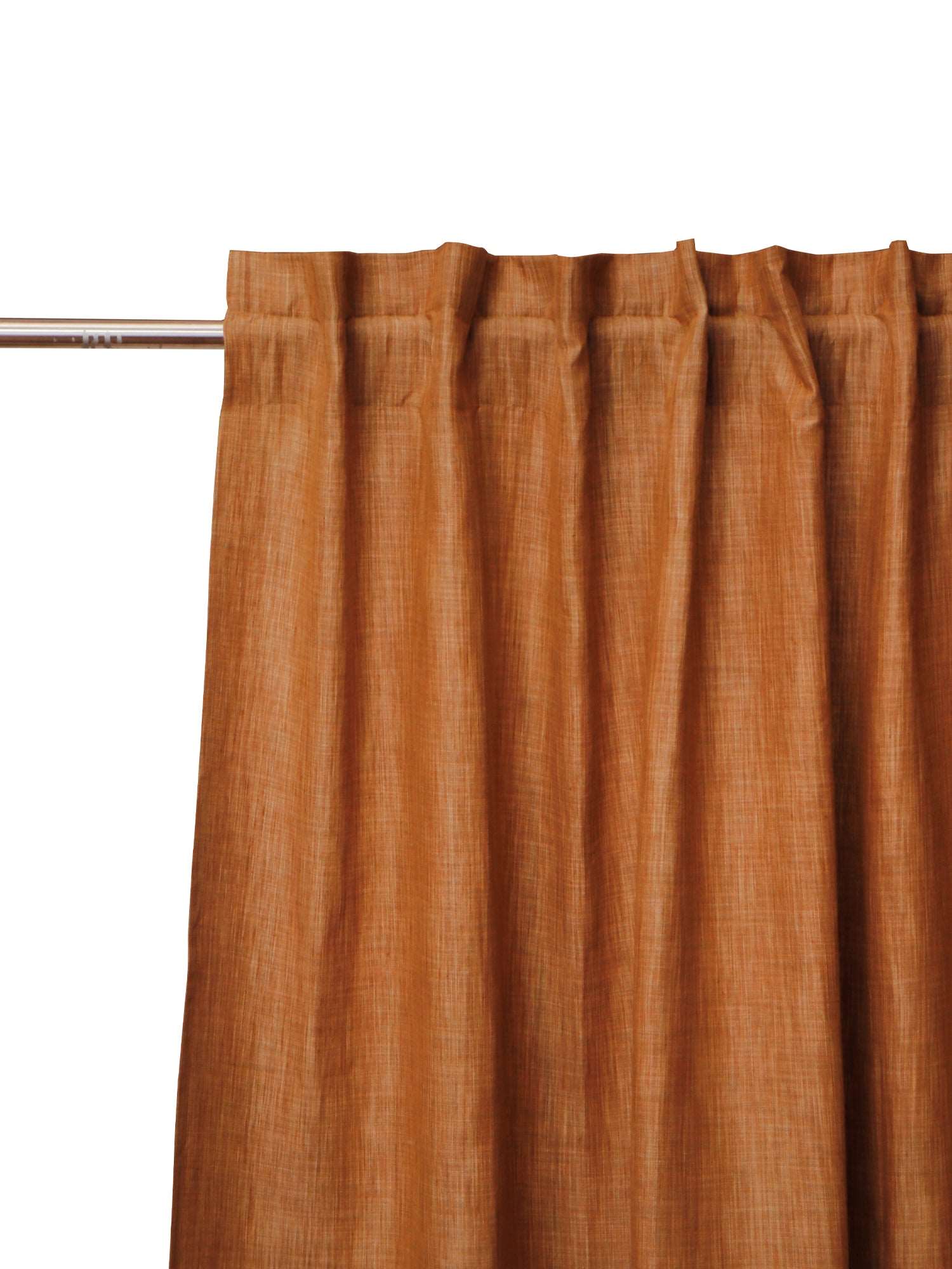 Curtain Cotton Blend Hidden Loop Self Textured Ocher - 52" x 90"