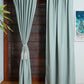 Door Curtain Cotton Solid Aqua Green - 52" X 84" (Hidden Loop) (7ft)