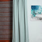 Door Curtain Cotton Solid Aqua Green - 52" X 84" (Hidden Loop) (7ft)