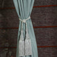 Door Curtain Cotton Solid Aqua Green - 52" X 84" (Hidden Loop) (7ft)