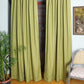 Door Curtain Self Textured Cotton Blend Green - 52" X 84" (Hidden Loop)