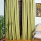 Door Curtain Self Textured Cotton Blend Green - 52" X 84" (Hidden Loop) (7ft)