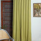 Door Curtain Self Textured Cotton Blend Green - 52" X 84" (Hidden Loop) (7ft)