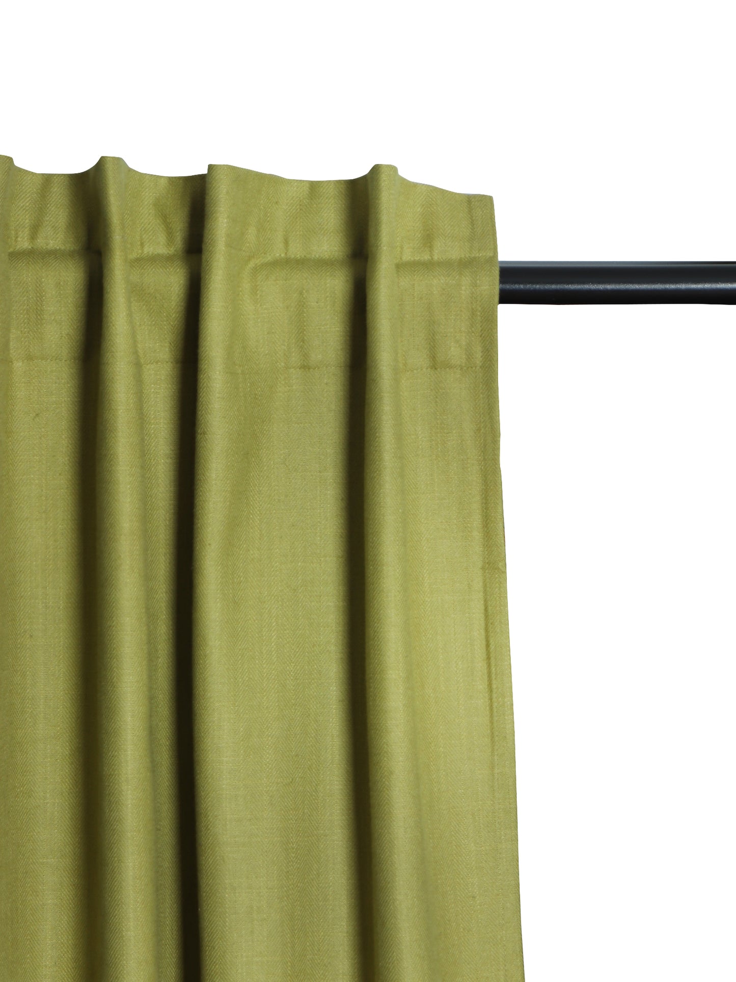 Door Curtain Self Textured Cotton Blend Green - 52" X 84" (Hidden Loop) (7ft)