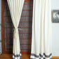 Door Curtain with Patchwork Cotton Blend  White - 52" X 84" (Hidden Loop)