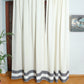 Door Curtain with Patchwork Cotton Blend  White - 52" X 84" (Hidden Loop) (7ft)
