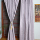 Door Curtain Cotton Blend  Self Textured Lilac - 52" X 84" (Hidden Loop) (7ft)
