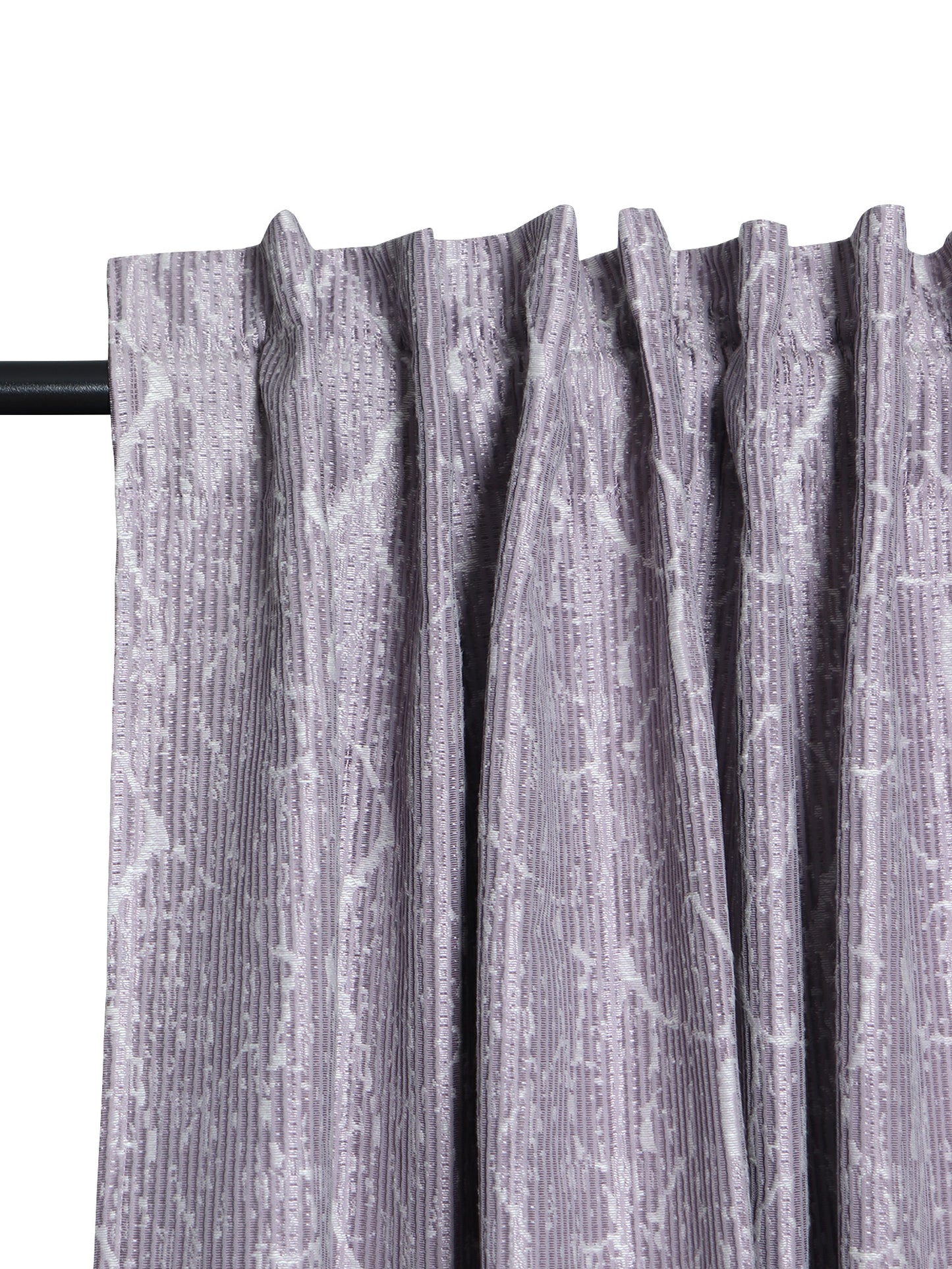 Door Curtain Cotton Blend  Self Textured Lilac - 52" X 84" (Hidden Loop) (7ft)
