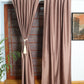 Door Curtain Cotton Blend Solid Brown - 52" X 84" (Hidden Loop) (7ft)