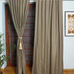 Door Curtain Cotton Blend Solid Brown - 52" X 84" (Hidden Loop)