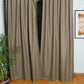 Door Curtain Cotton Blend Solid Brown - 52" X 84" (Hidden Loop)