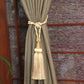 Door Curtain Cotton Blend Solid Brown - 52" X 84" (Hidden Loop)